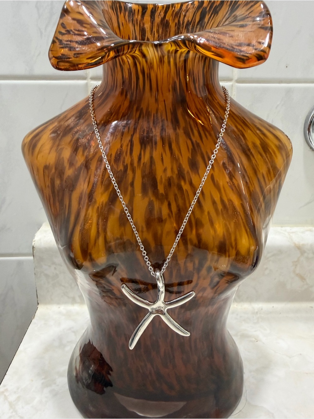 Silver Starfish Pendant Necklace - Women Jewelry